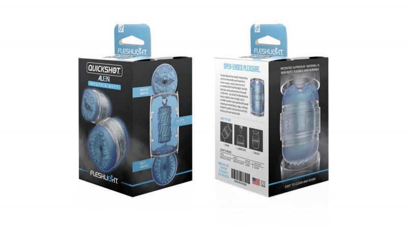 Fleshlight Quickshot Alien Butt/Mouth - Metallic Blue Freaks Male Masturbators | QKROCI729